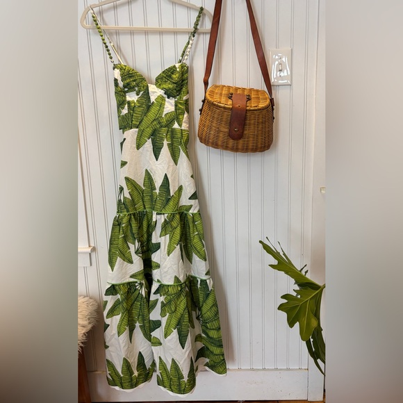 Farm Rio Palm Fan Off White Midi Dress M, New With Tags - Picture 3 of 6